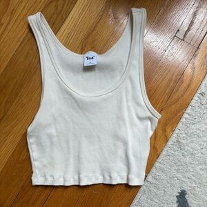 Tna Cream Ribbed Tank Top